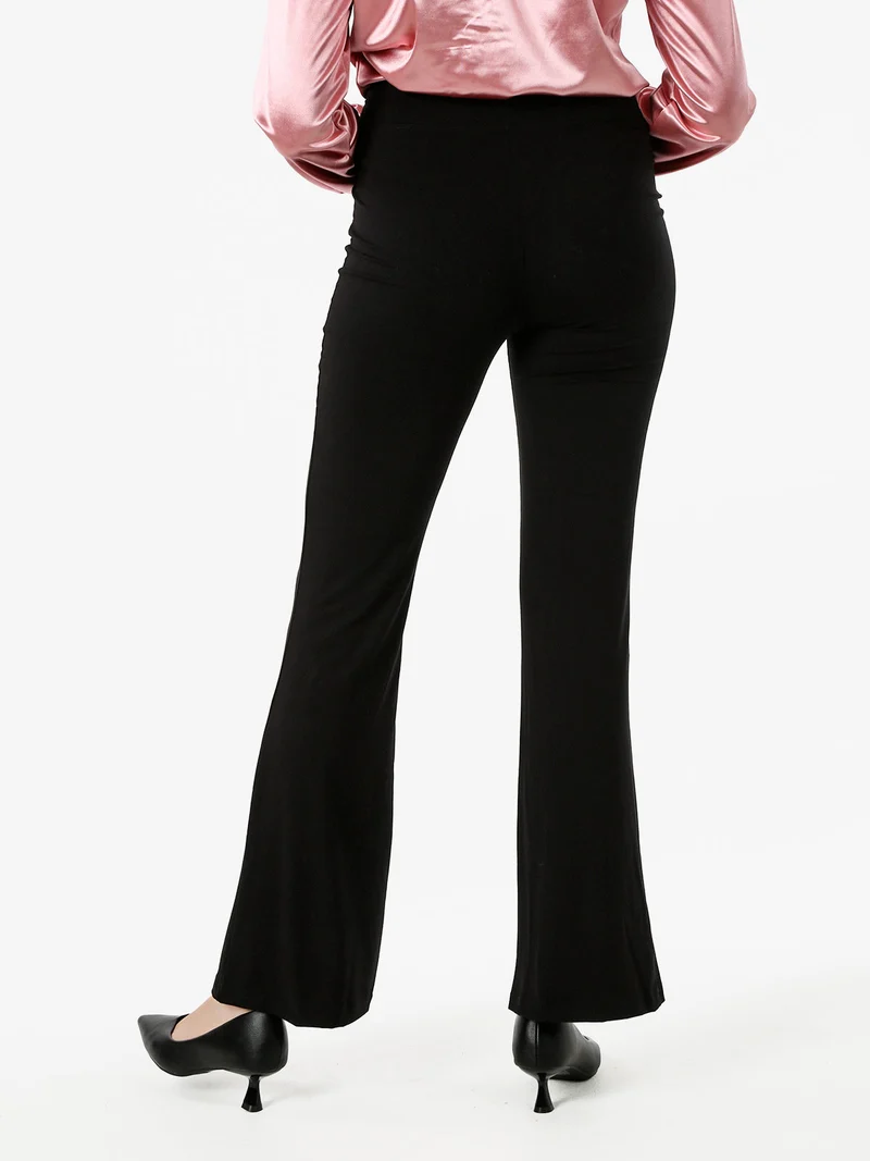 Leggings donna elasticizzati a zampa - nero
