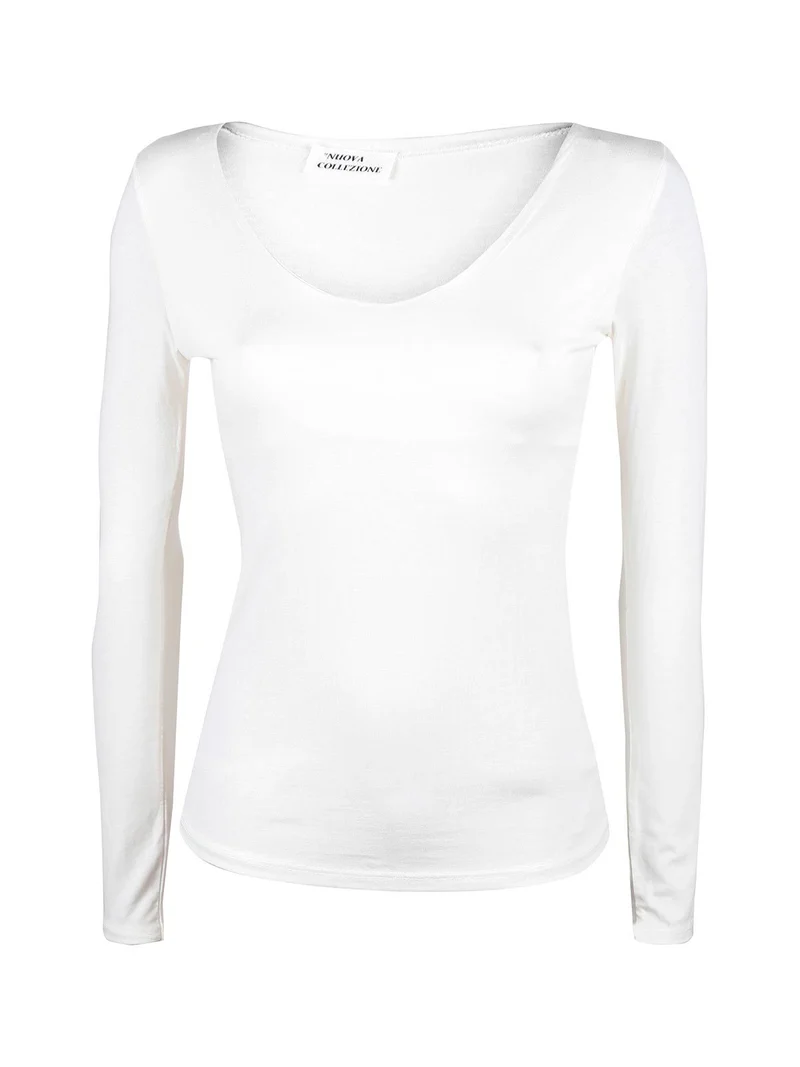 T-shirt donna scollo a V - bianco