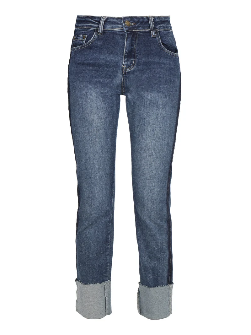 Jeans donna slim fit con maxi risvolto - jeans