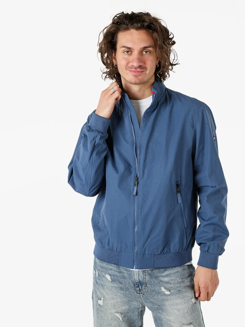 Giacca a vento da uomo con zip - blu