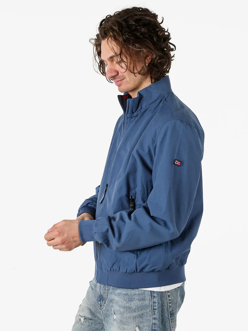 Giacca a vento da uomo con zip - blu