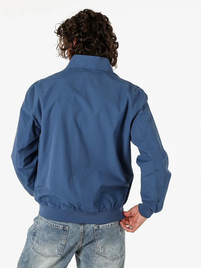 Giacca a vento da uomo con zip - blu