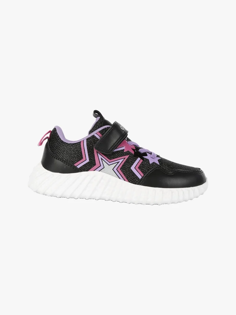 Sneakers da bambina con gliitter - nero