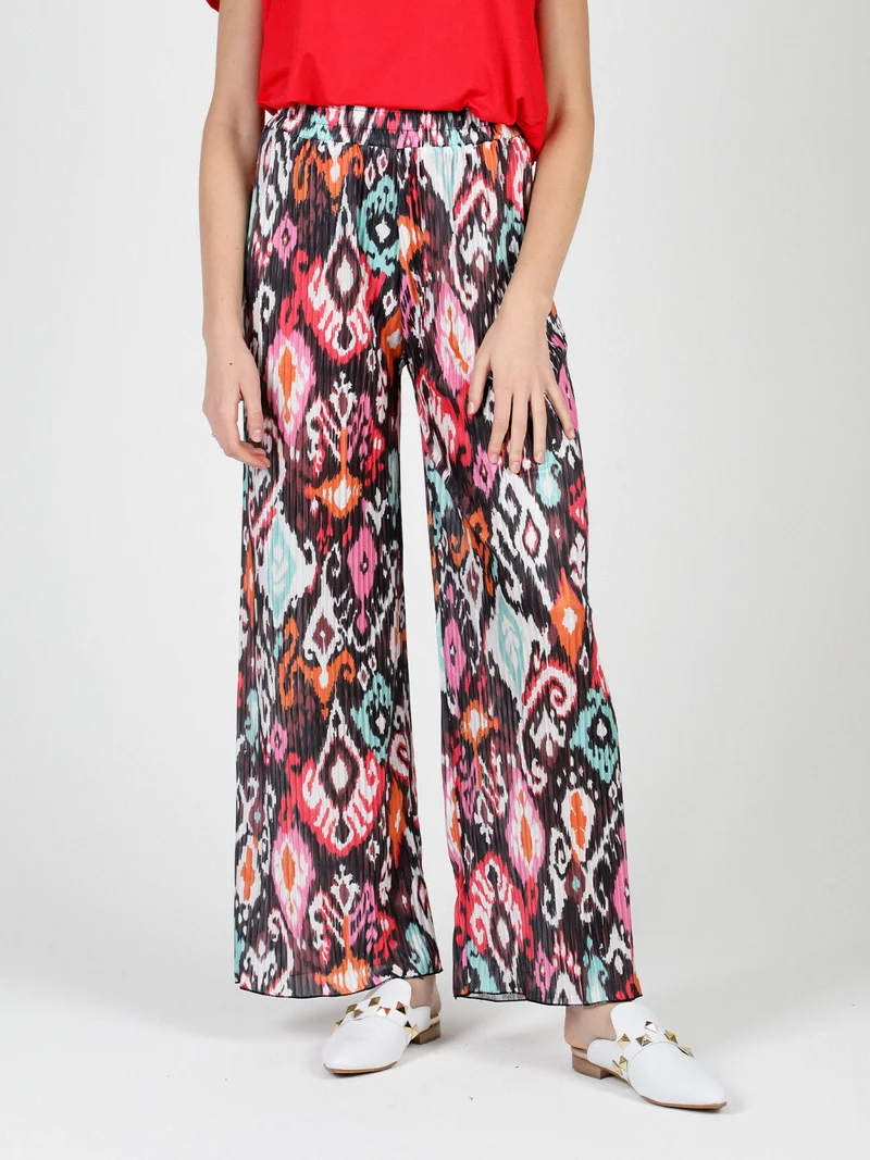 Pantaloni donna leggeri a palazzo colorati - nero