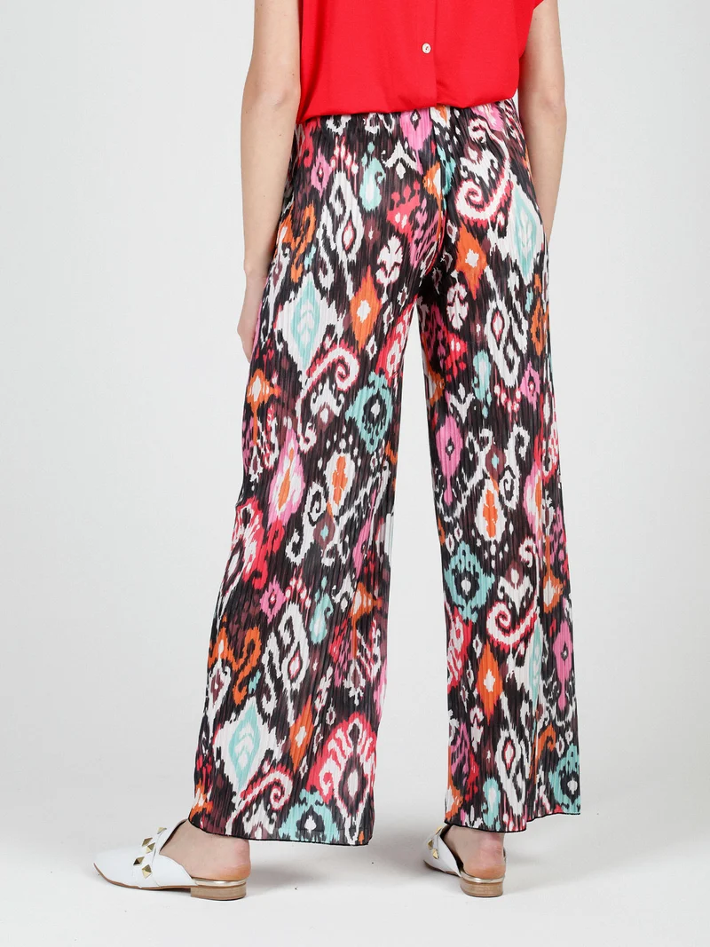 Pantaloni donna leggeri a palazzo colorati - nero
