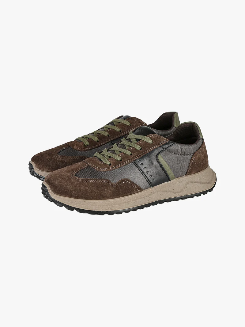 Sneakers da uomo in pelle - moro