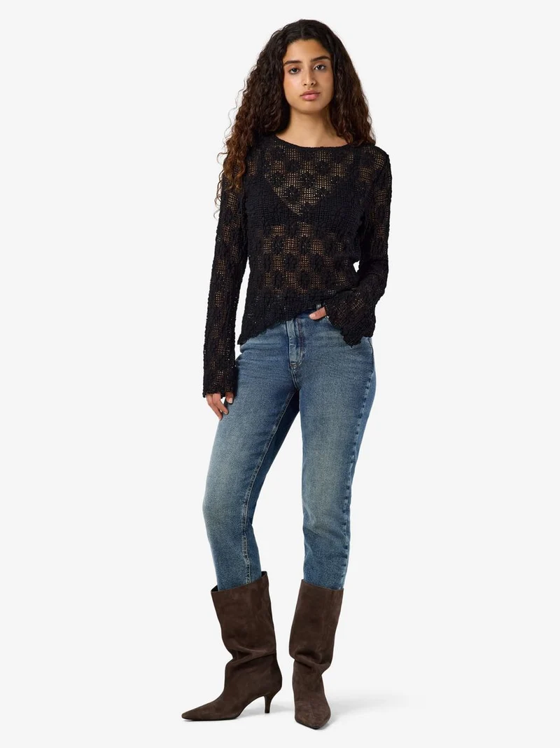 NMRILEY L/S LACE TOP JRS