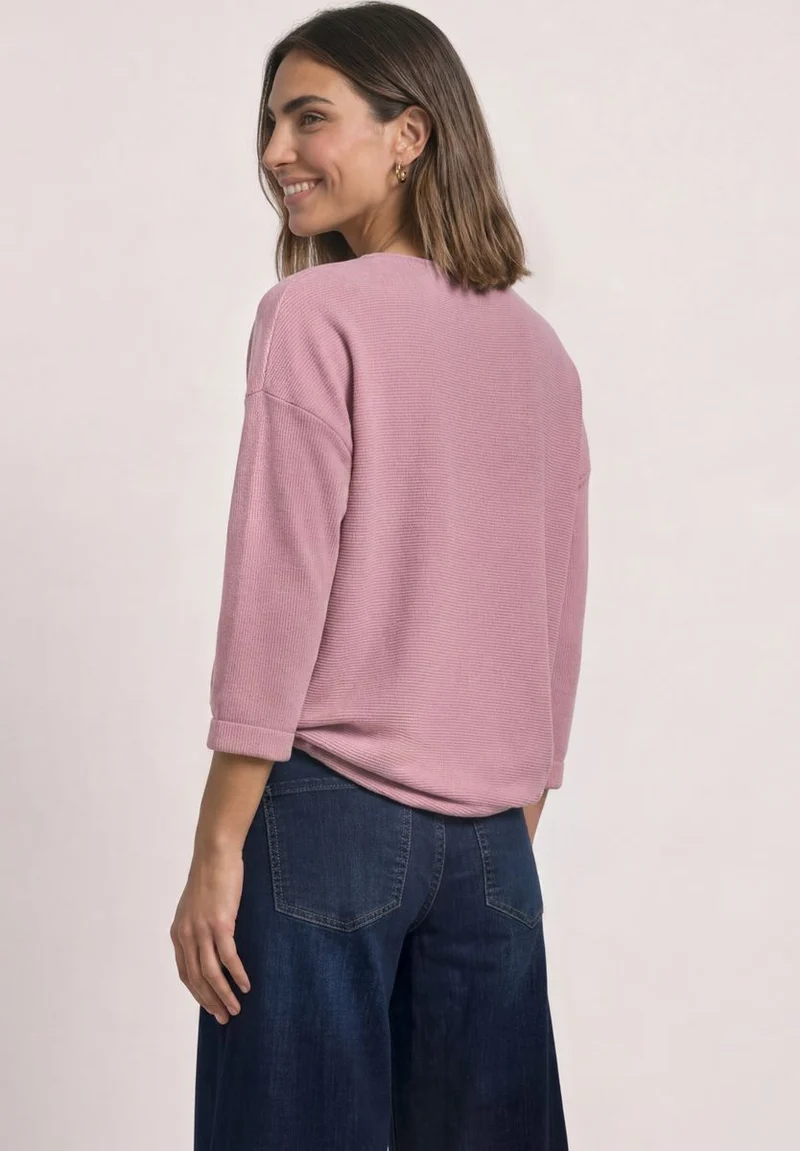 Jacke mit Rundhals in Cord-Optik