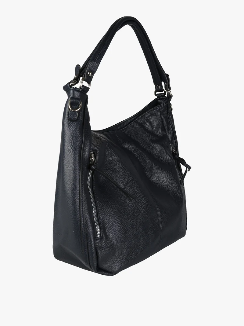 Borsa hobo da donna in ecopelle - blu scuro