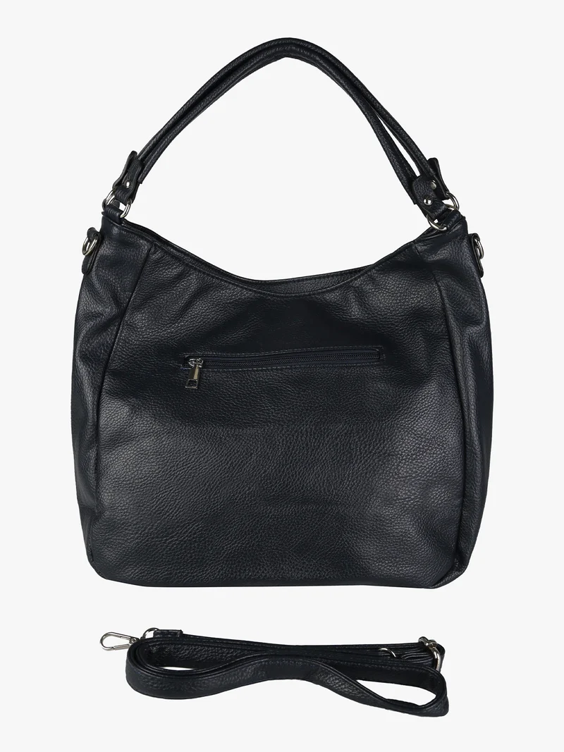 Borsa hobo da donna in ecopelle - blu scuro