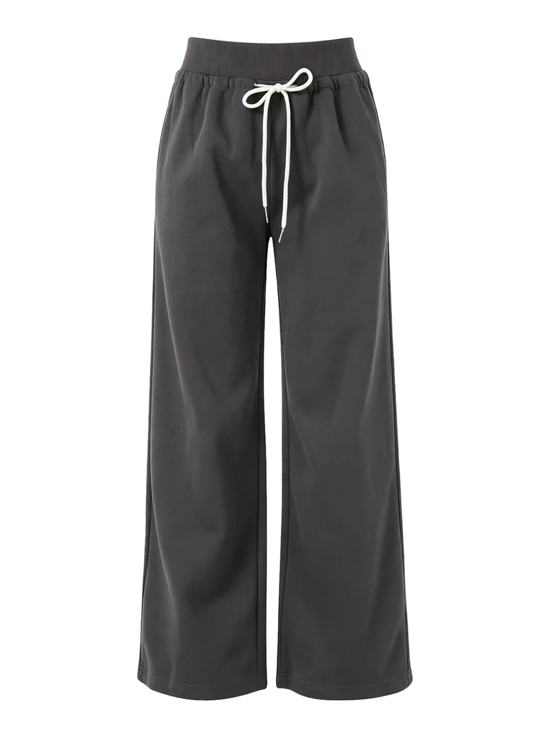Pantaloni da donna sportivi a gamba larga - grigio