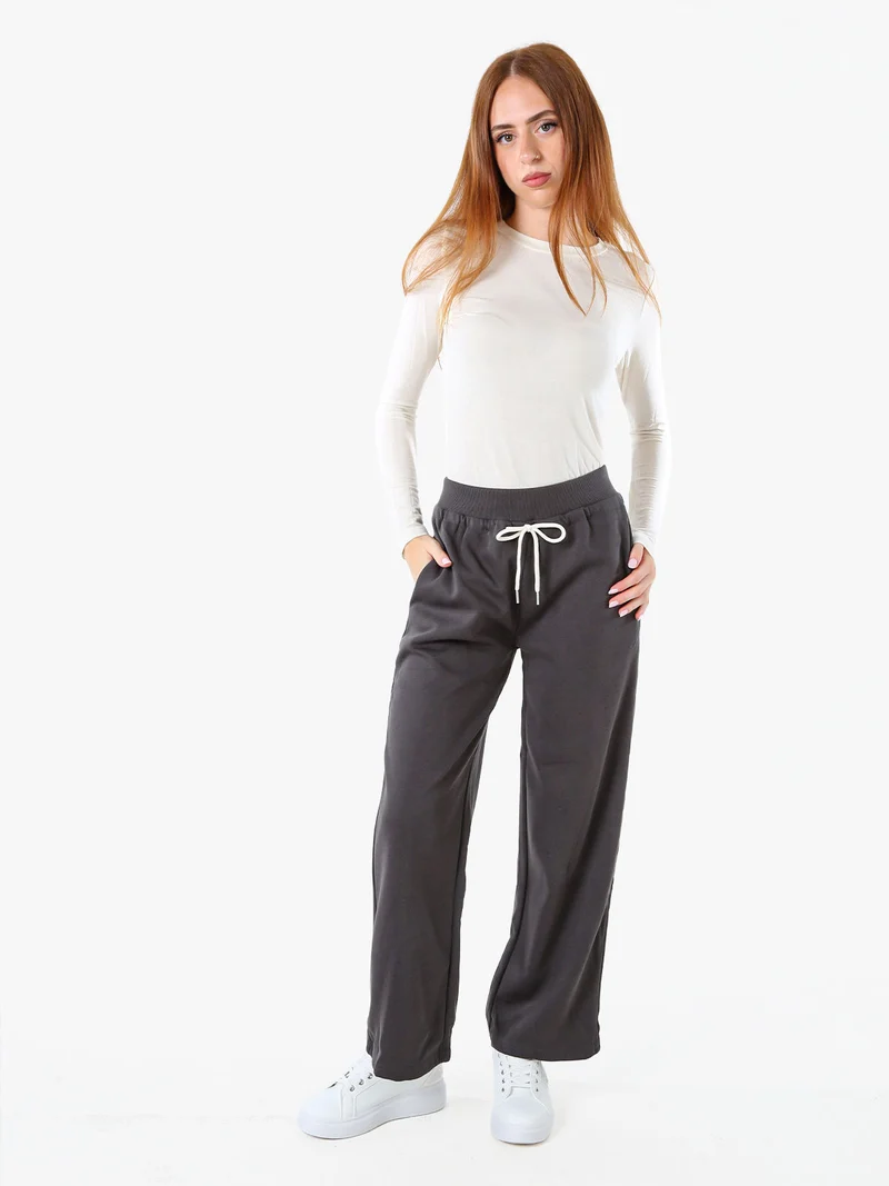 Pantaloni da donna sportivi a gamba larga - grigio