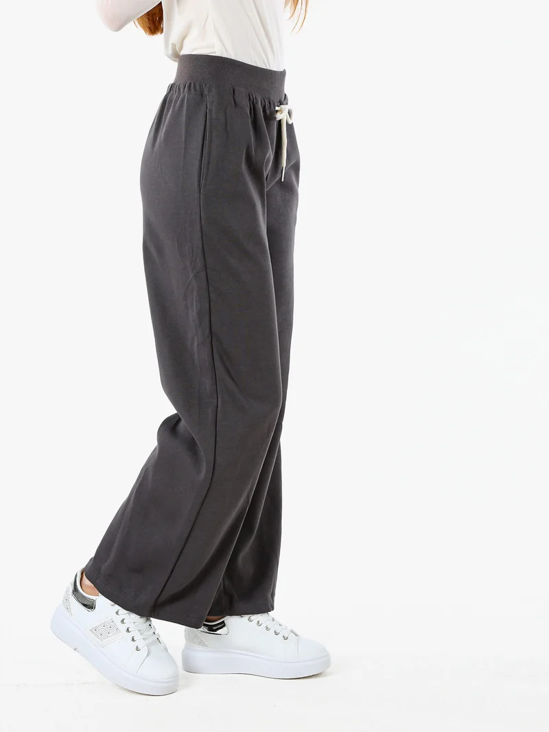 Pantaloni da donna sportivi a gamba larga - grigio