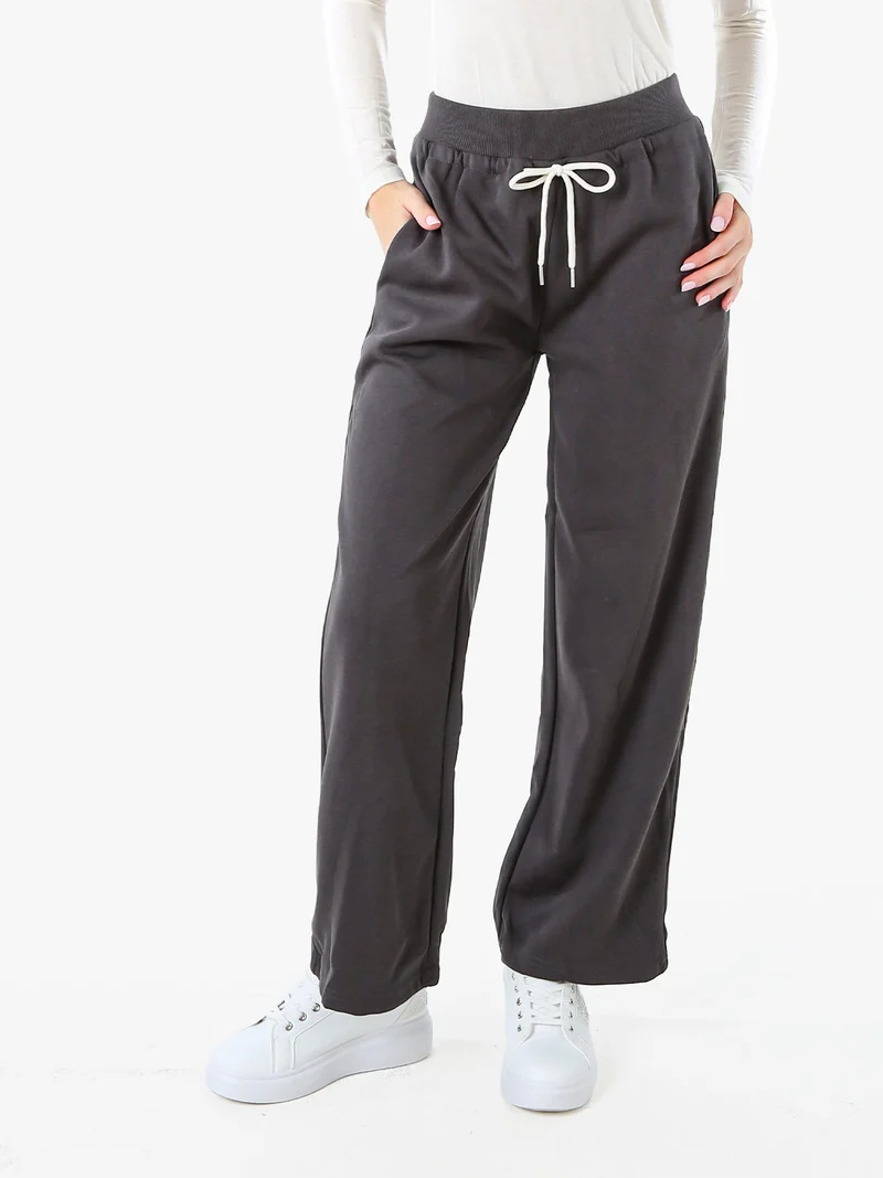 Pantaloni da donna sportivi a gamba larga - grigio