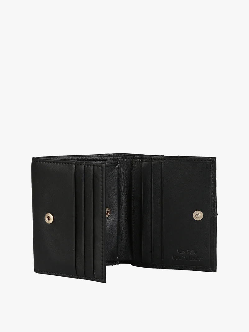 Mini portafoglio in pelle da donna - nero