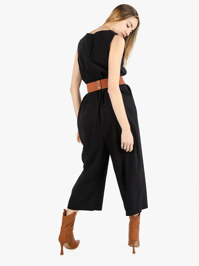 Tuta jumpsuite oversize da donna - nero