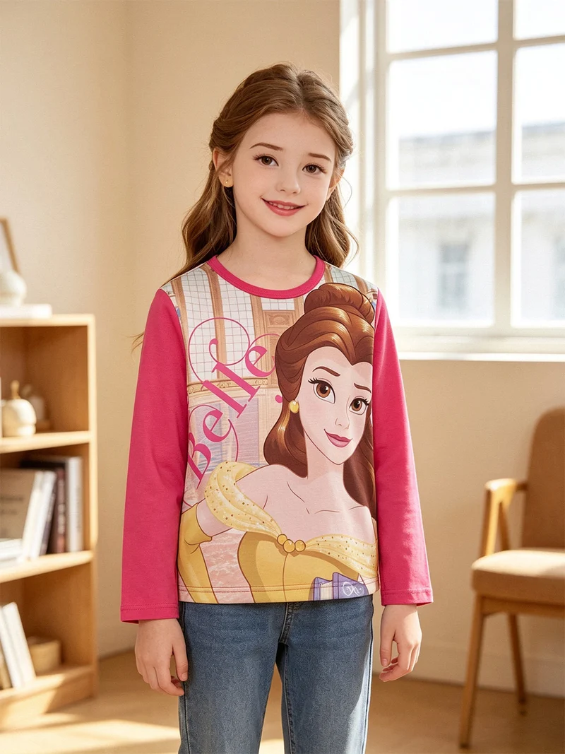 Maglietta da bambina a manica lunga - fucsia
