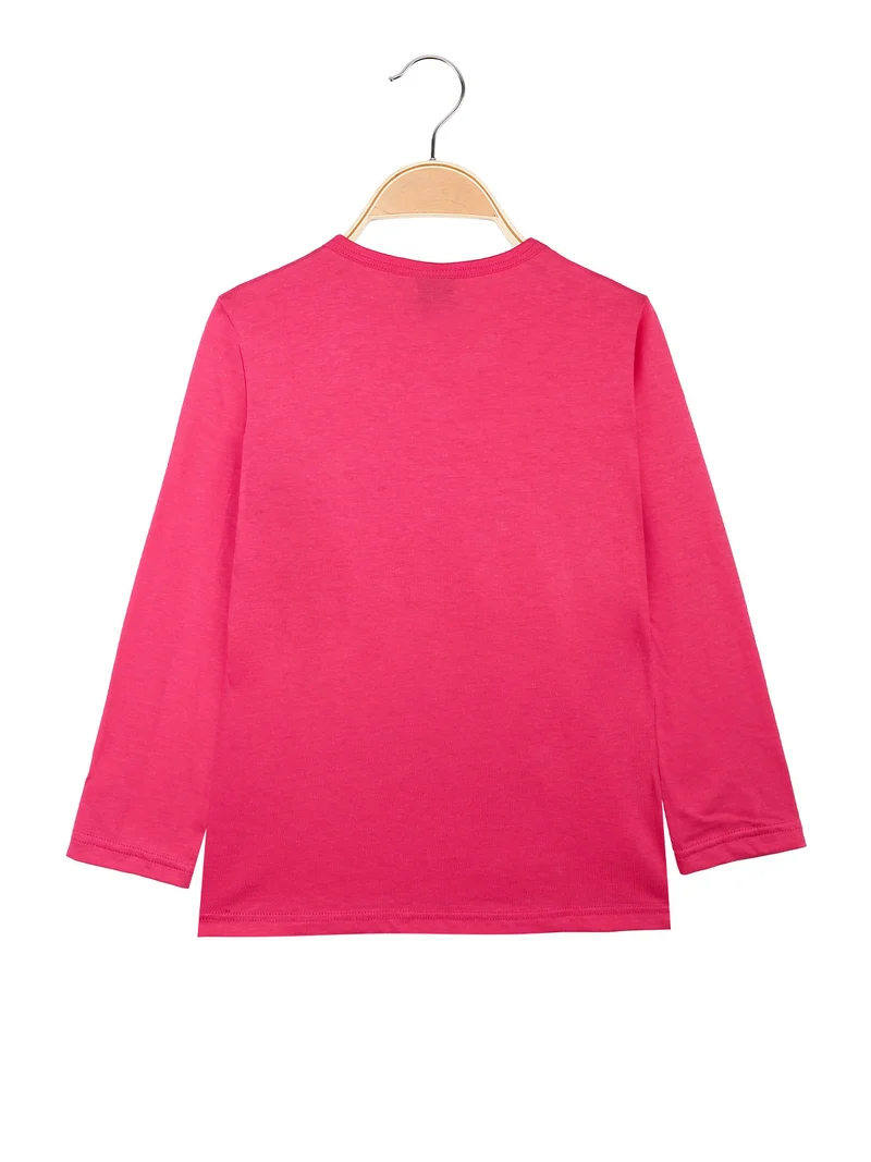 Maglietta da bambina a manica lunga - fucsia