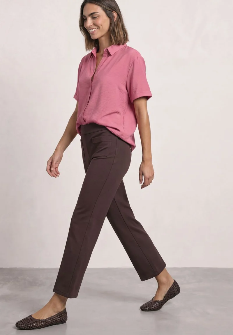 High Waist Straight Leg Hose im Casual Fit
