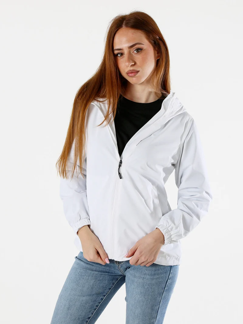 Giacca a vento da donna con cappuccio - bianco