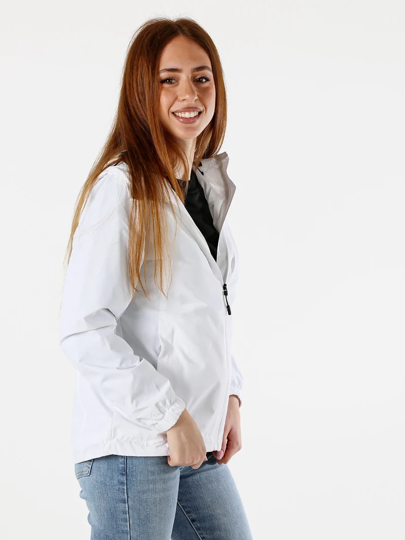 Giacca a vento da donna con cappuccio - bianco