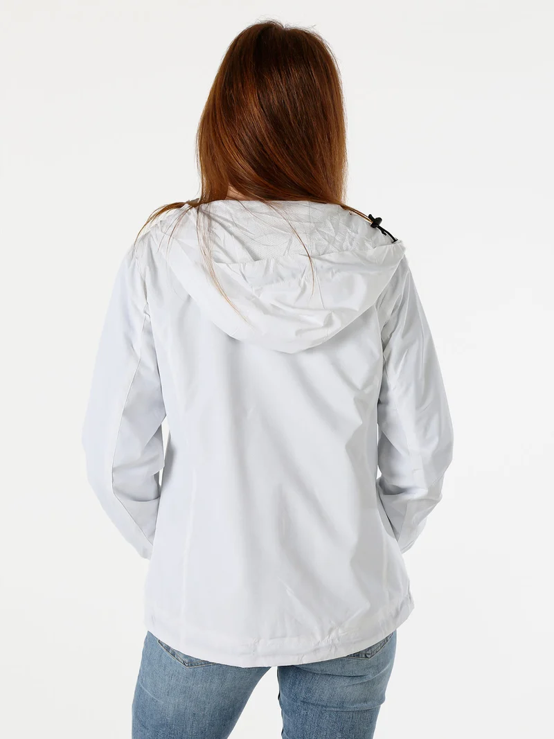 Giacca a vento da donna con cappuccio - bianco