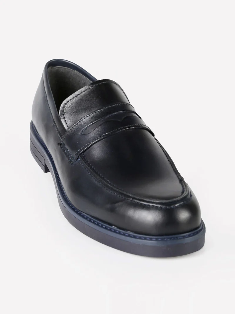 Mocassini uomo in pelle - blu scuro