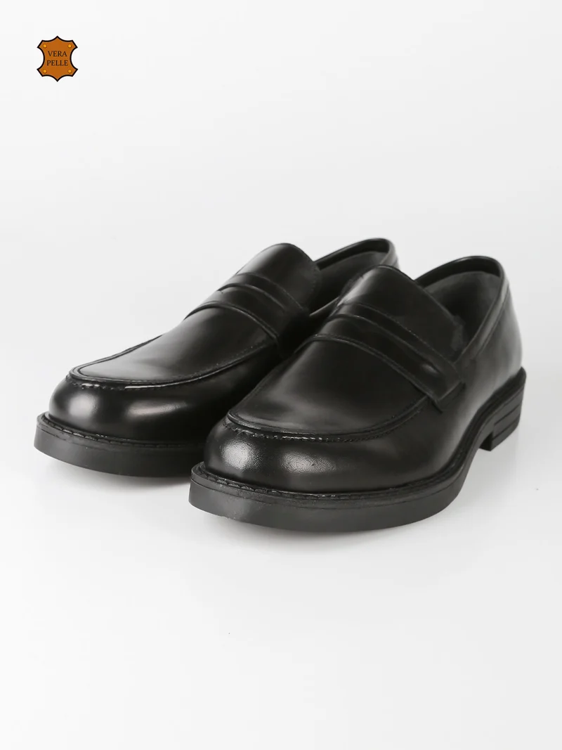Mocassini uomo in pelle - blu scuro