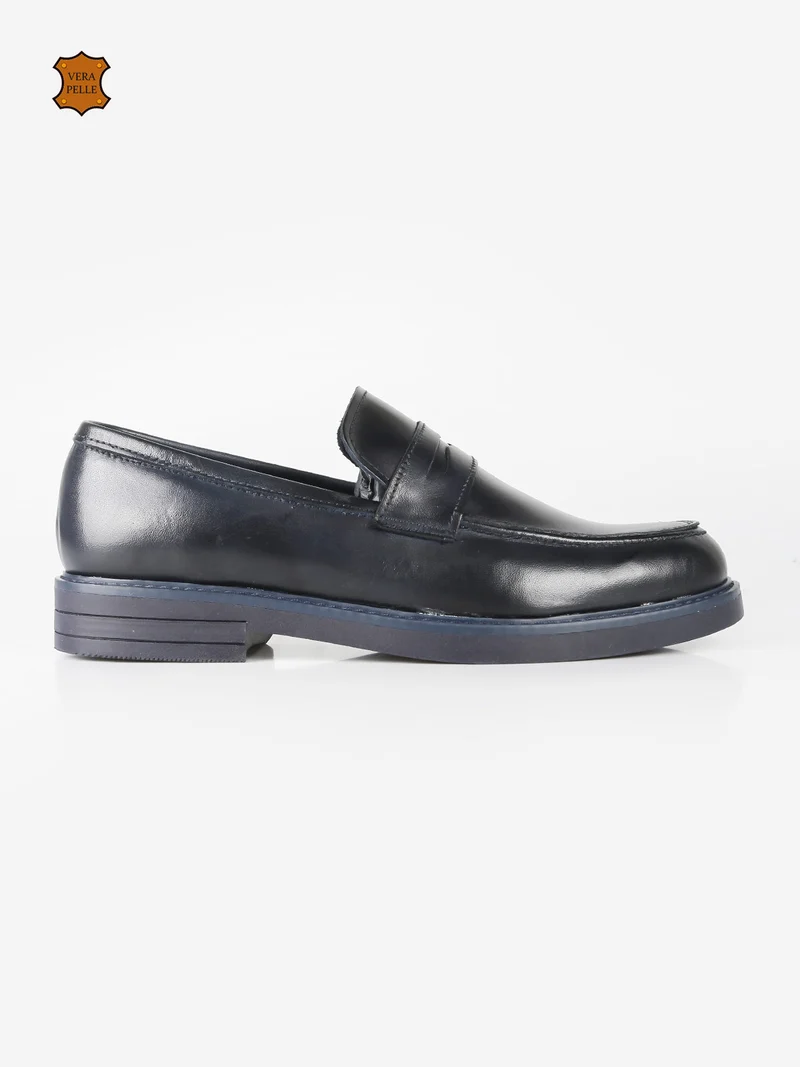 Mocassini uomo in pelle - blu scuro
