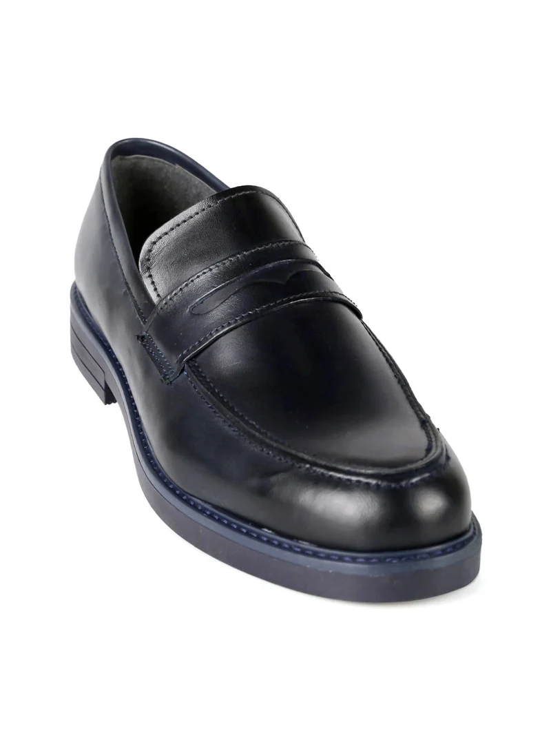 Mocassini uomo in pelle - blu scuro