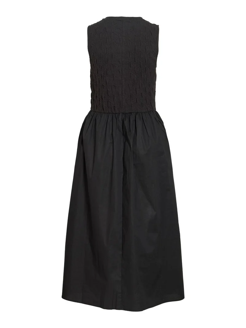 VICARLA O-NECK S/L MIDI DRESS
