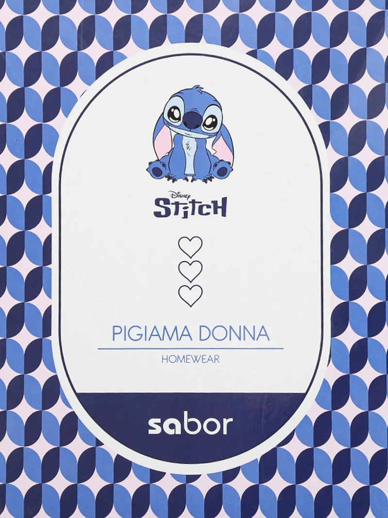 Stitch pigiama da donna in cotone con stampe - bianco