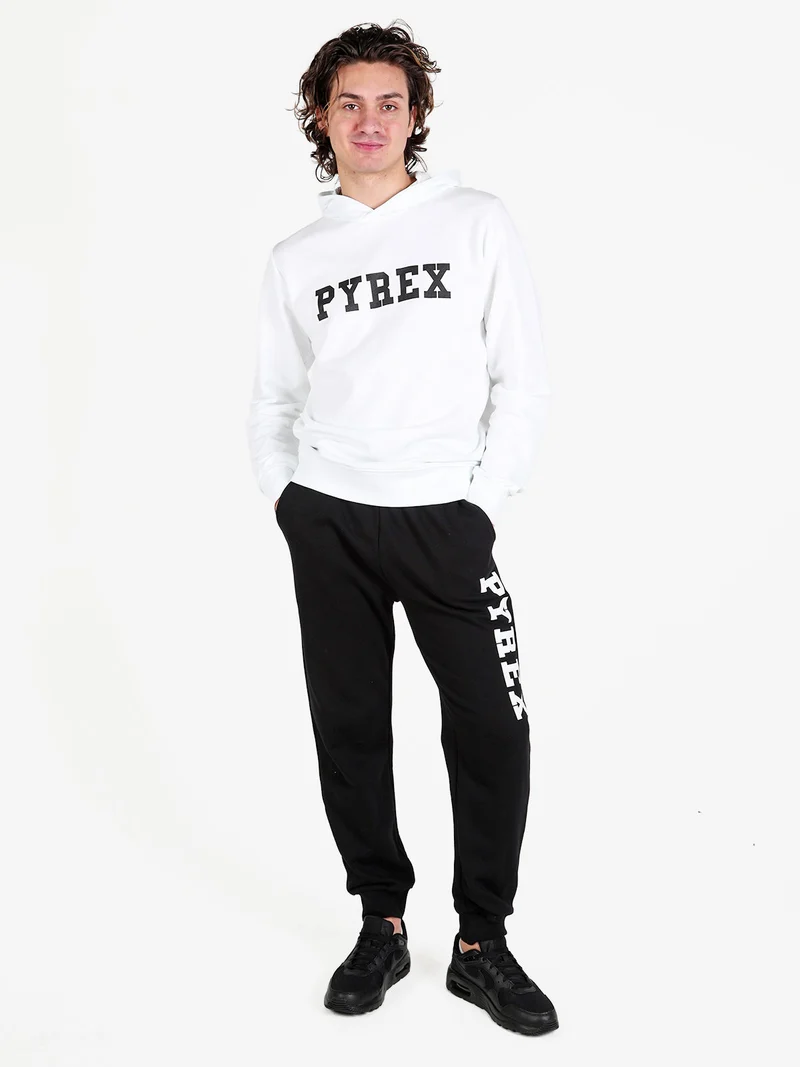 Felpa da uomo con cappuccio in cotone con logo - bianco
