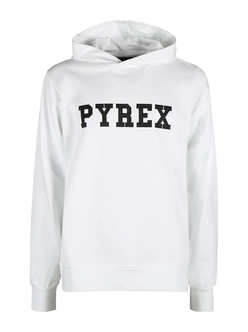 Felpa da uomo con cappuccio in cotone con logo - bianco