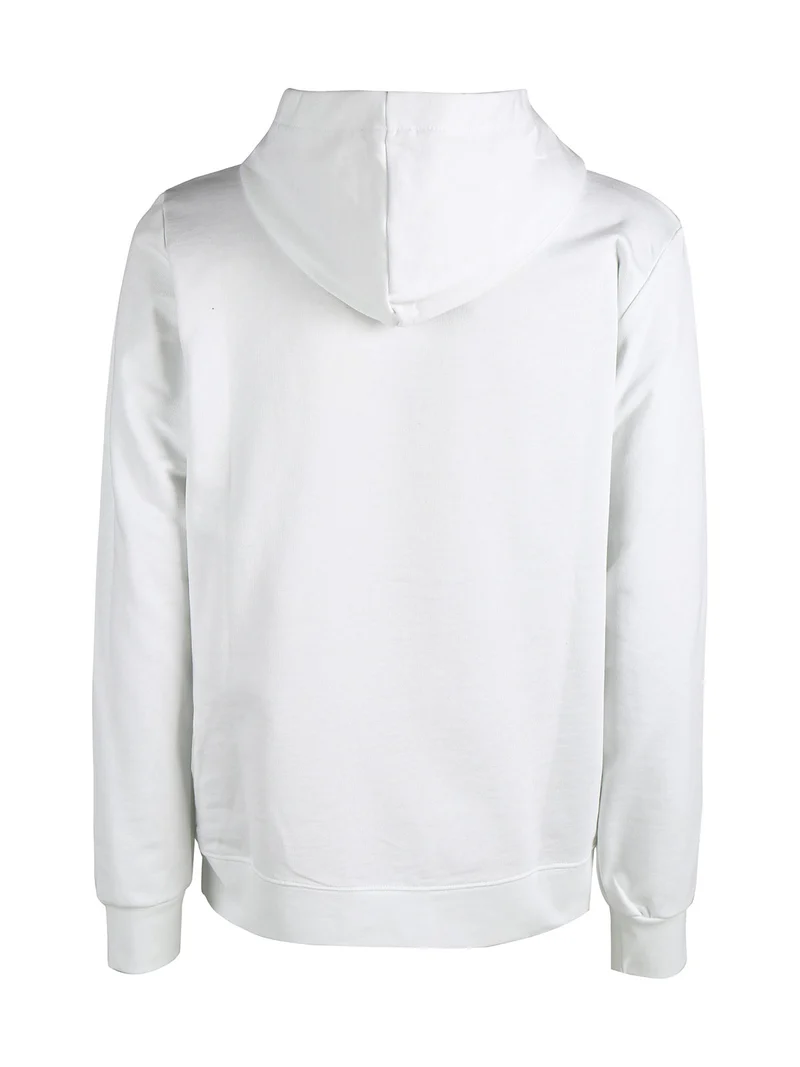 Felpa da uomo con cappuccio in cotone con logo - bianco