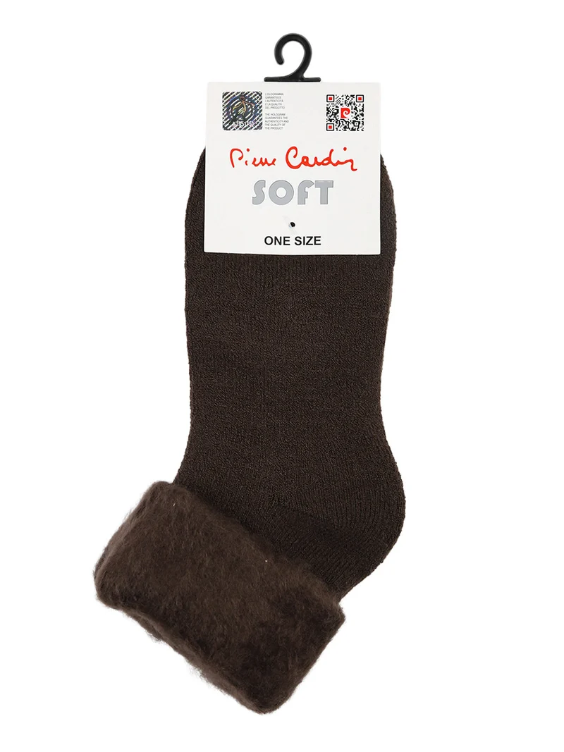 Calze soft donna con bordo di pelo - marrone