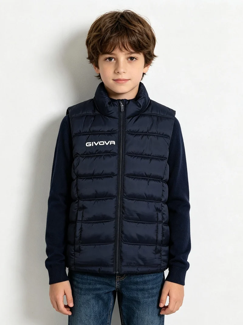 Gilet imbottito da bambino con zip - blu