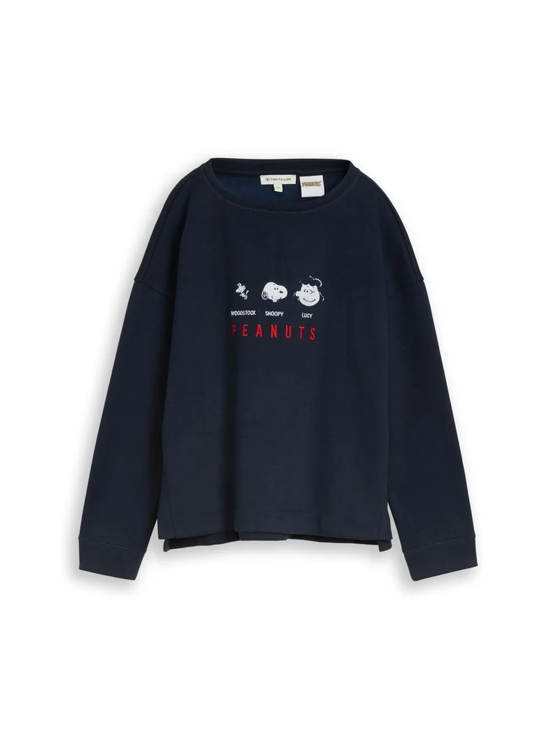 Loose Fit Sweatshirt mit Snoopy-Print