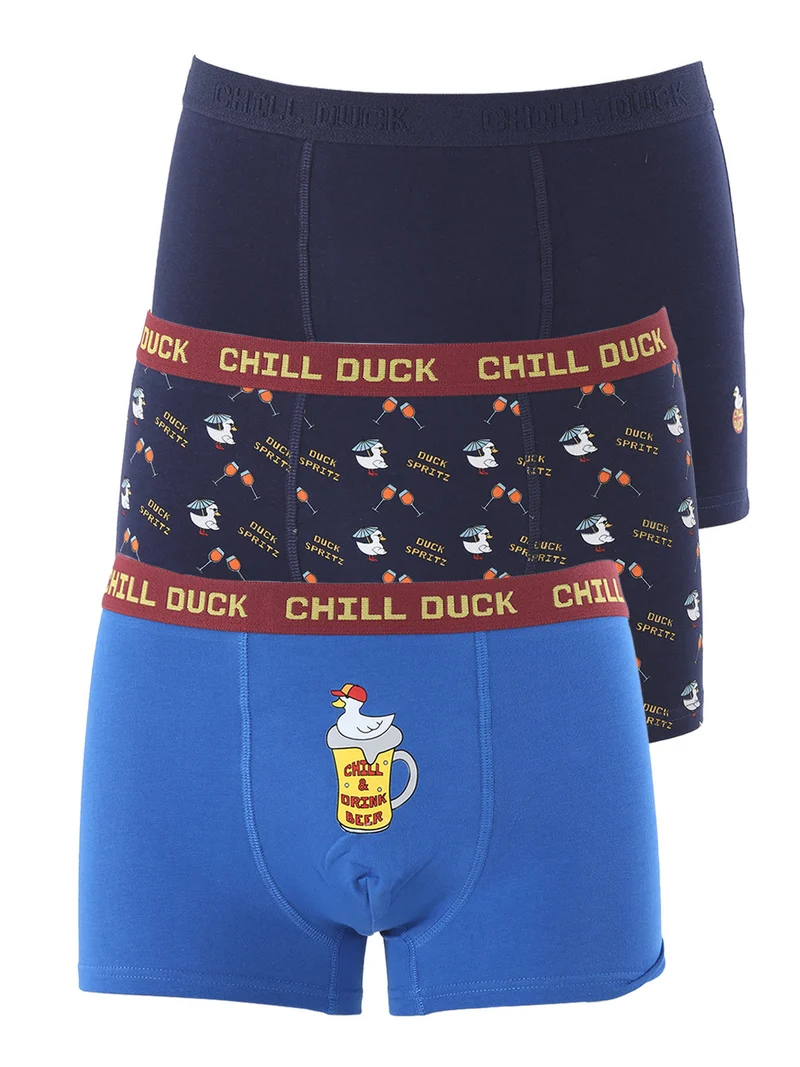 Confezione da 3 boxer da uomo in cotone con stampe disegni - bluette