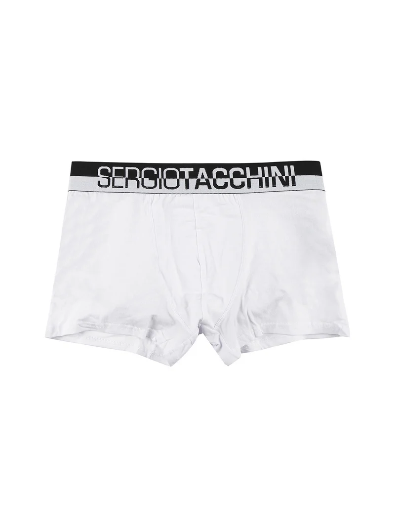 Boxer da uomo in cotone bielastico - bianco