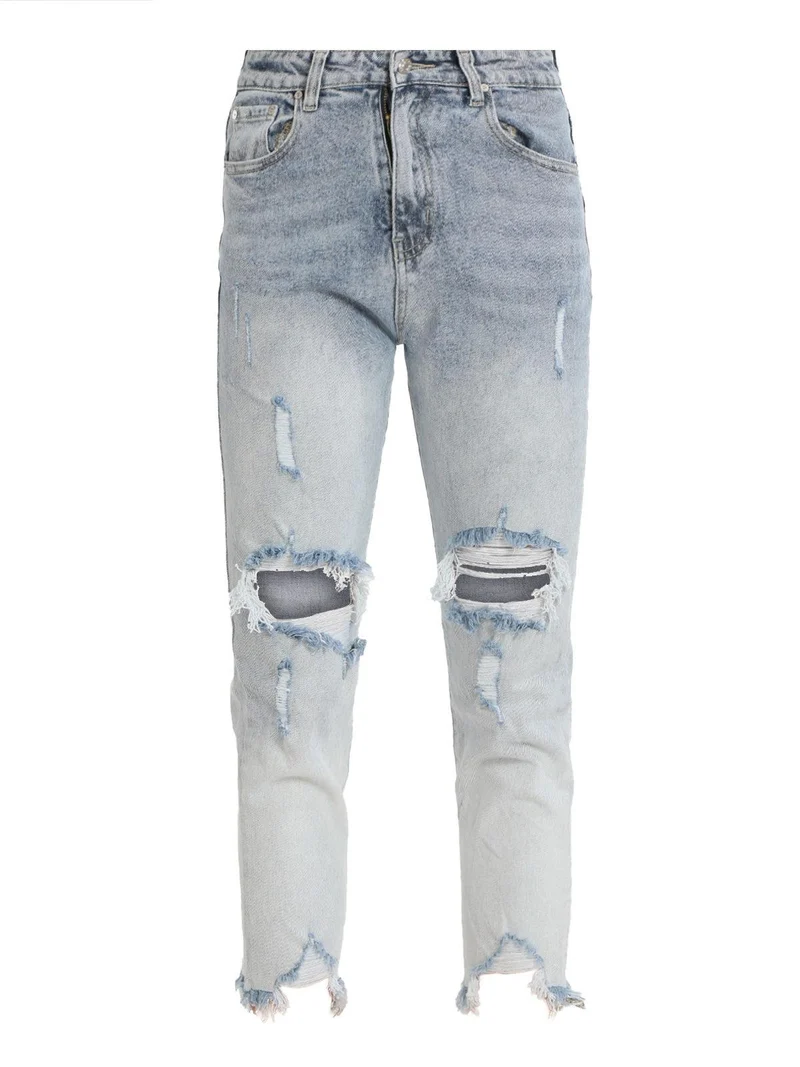 Jeans donna mom con strappi - jeans