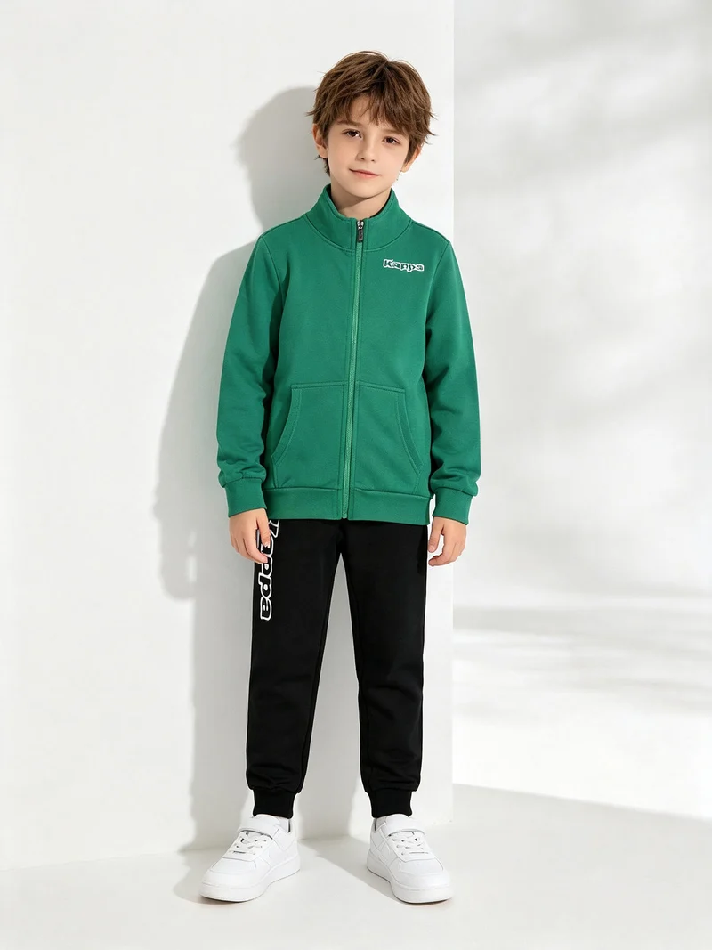Completo tuta da bambino 2 pezzi con zip - verde