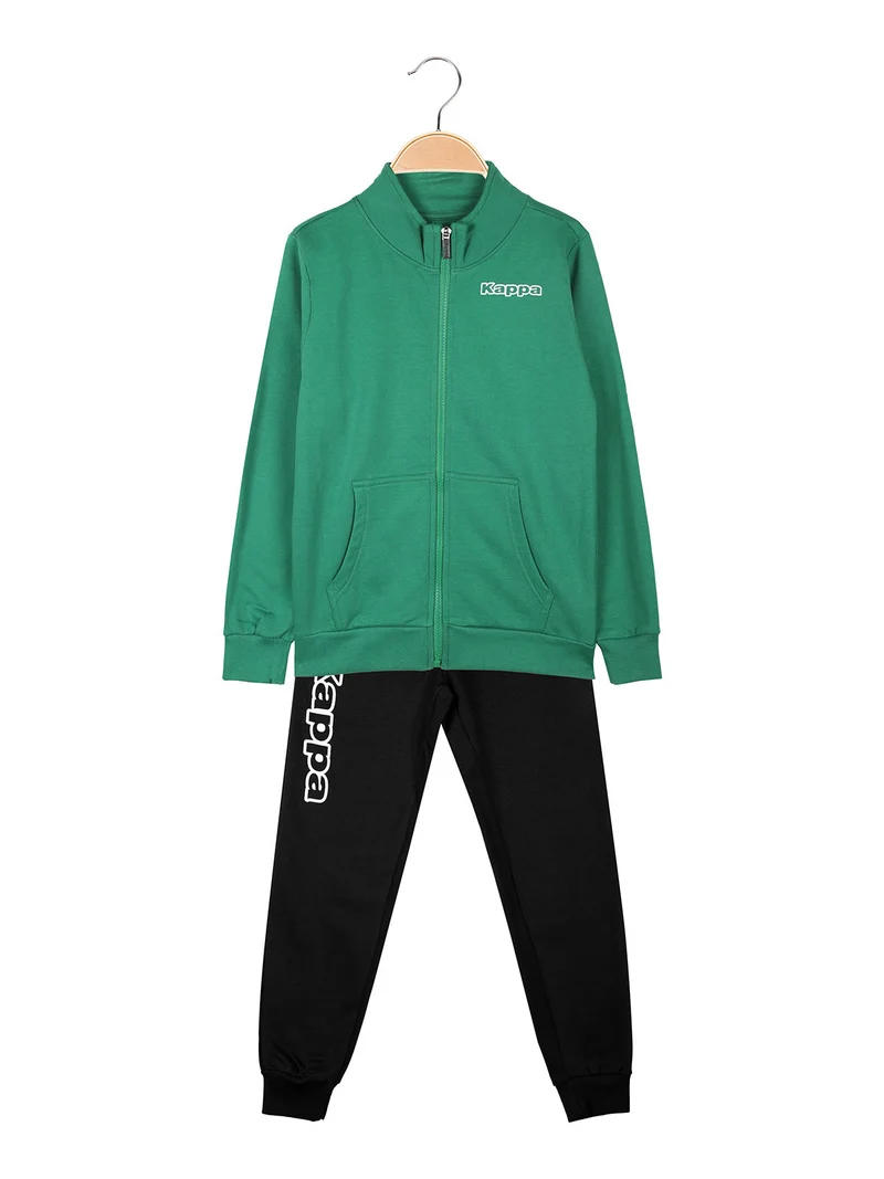 Completo tuta da bambino 2 pezzi con zip - verde