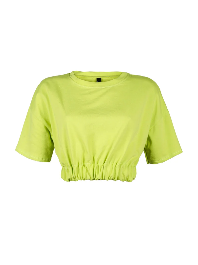 Felpa donna cropped manica corta - mela