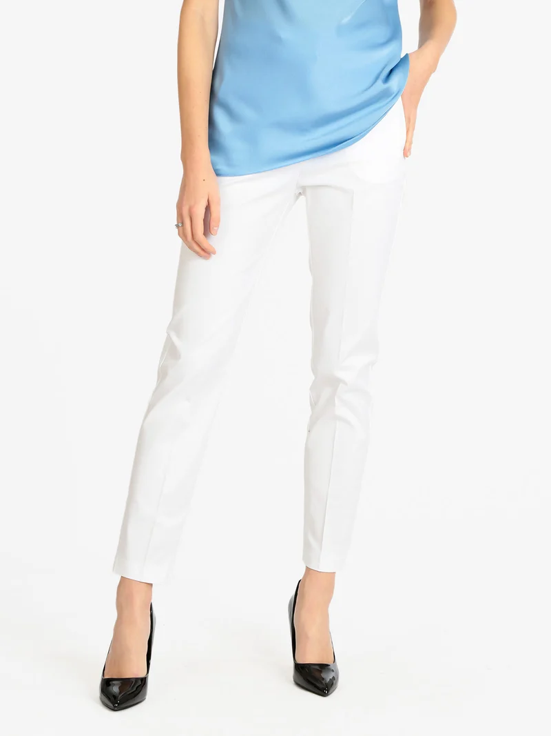 Pantaloni eleganti in cotone donna - bianco