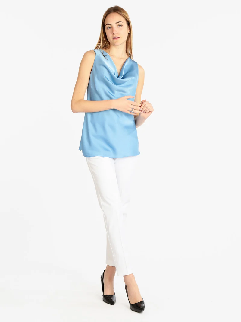 Pantaloni eleganti in cotone donna - bianco