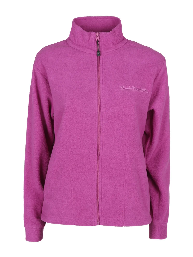 Felpa in pile da donna con zip - porpora