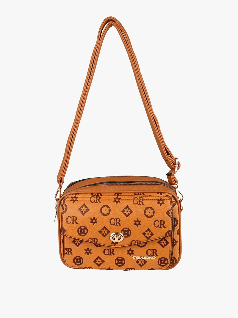 Borsa a tracolla da donna con stampe - cuoio