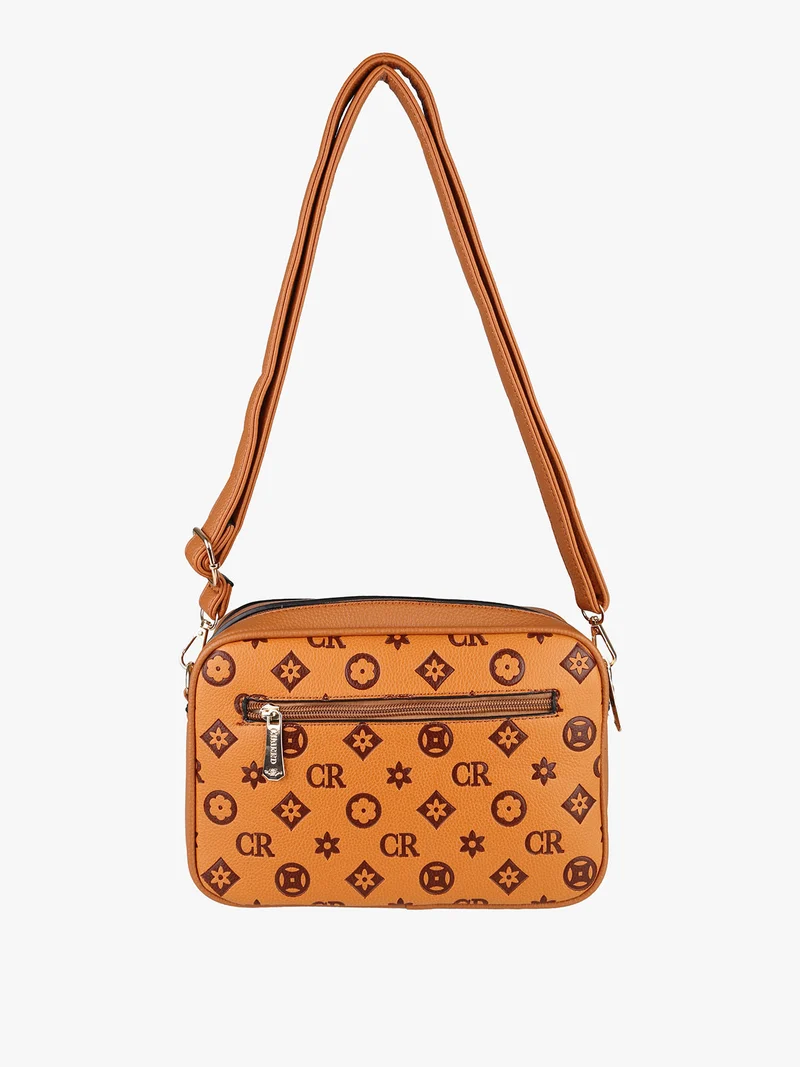 Borsa a tracolla da donna con stampe - cuoio