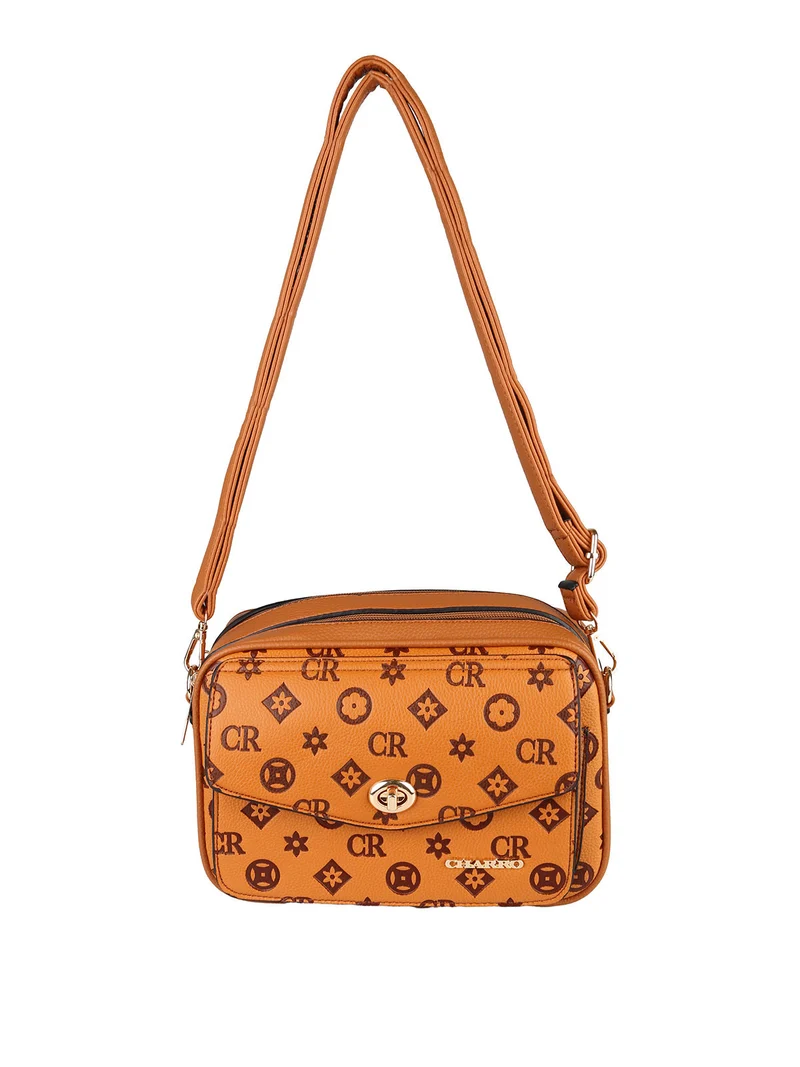 Borsa a tracolla da donna con stampe - cuoio